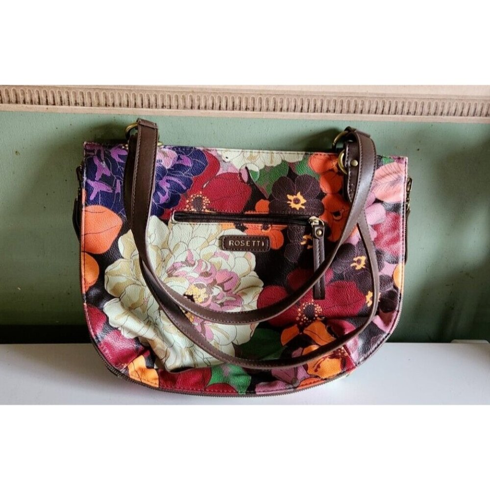 Rosetti Women's Multi Floral / Brown Round About Convertible Shoulder Bag